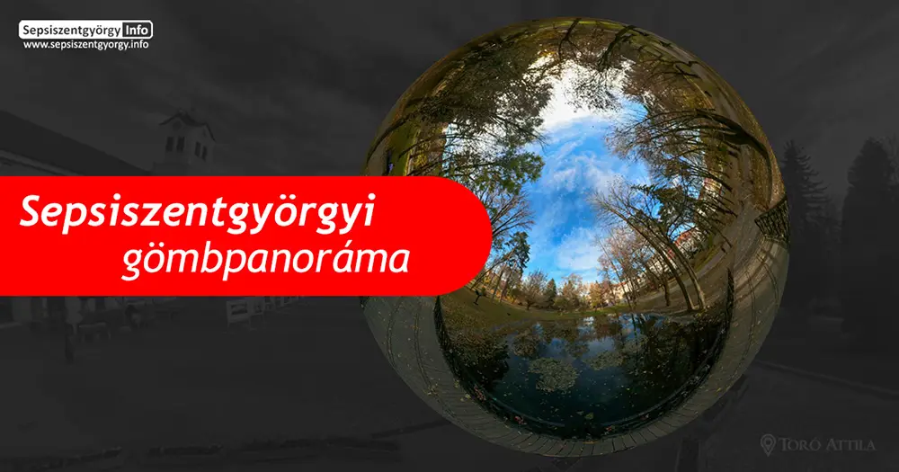 Sepsiszentgyörgy – őszi hangulat az Erzsébet parki tónál – gömbpanoráma