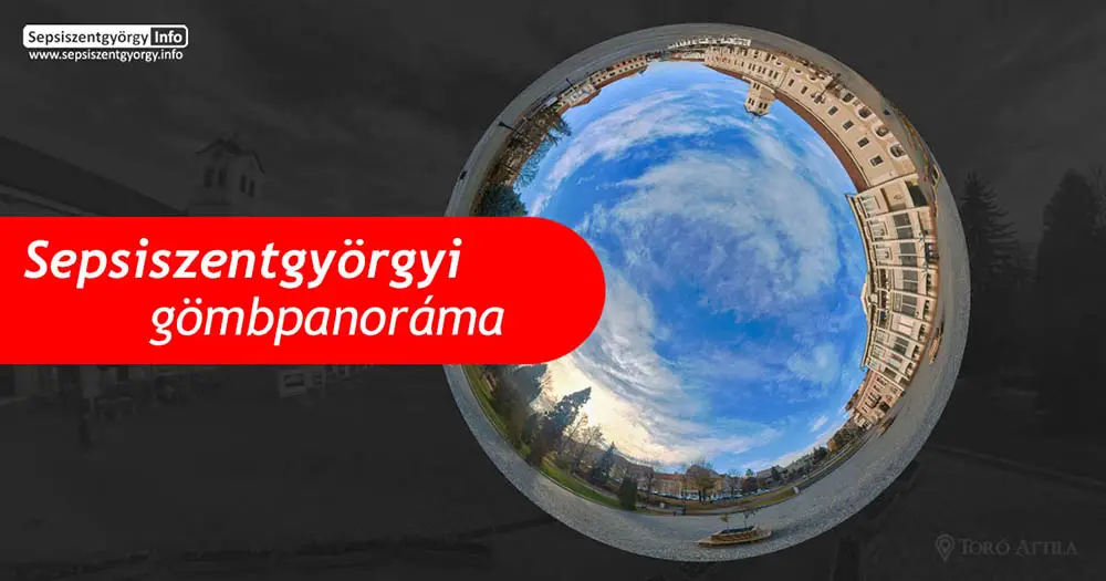 Sepsiszentgyörgy: Szabadság tér és a történelmi Bazár épülete – gömbpanoráma