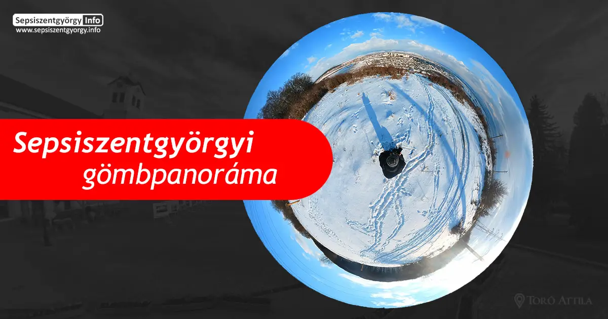 Sepsiszentgyörgy panorámája a Pacé-dombról (Orotvány) – gömbpanoráma