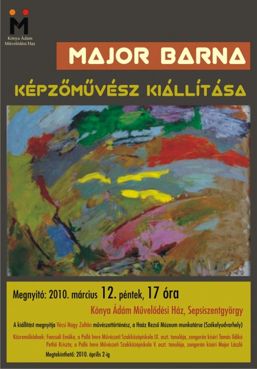 Major Barna székelyudvarhelyi képzőművész festészeti tárlata
