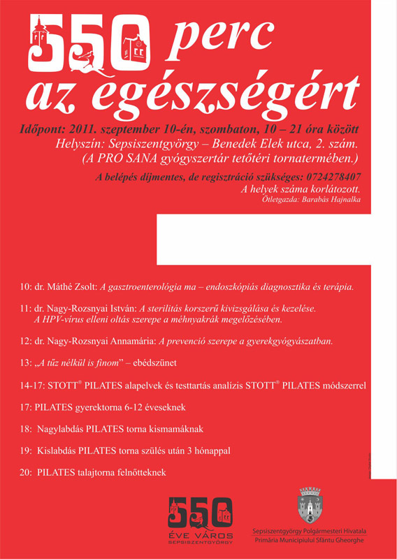 550 perc az egészségért