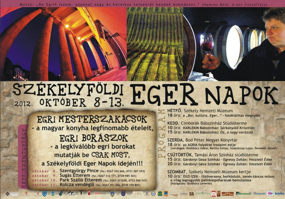 Székelyföldi Eger Napok – háromszéki program