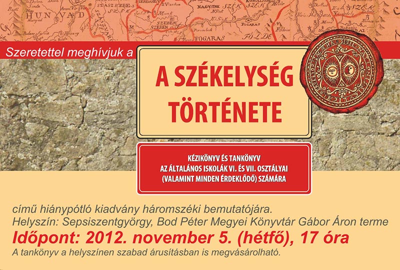 A Székelység története alternatív tankönyv bemutatója Sepsiszentgyörgyön