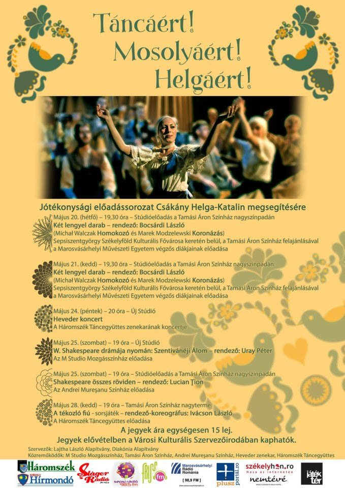 Táncáért! Mosolyáért! Helgáért! - Jótékonysági előadássorozat