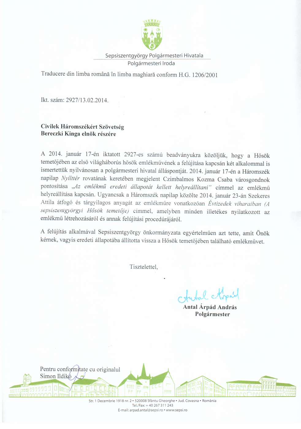 varosi tanacs valasz