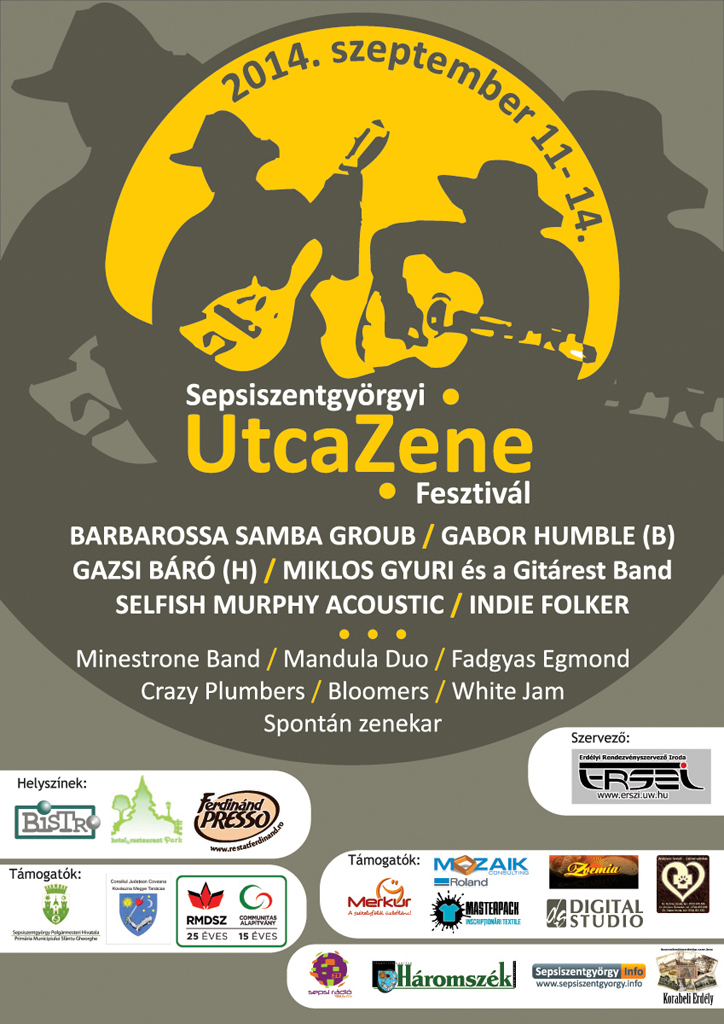 A Sepsiszentgyörgyi Utcazene Fesztivál programja