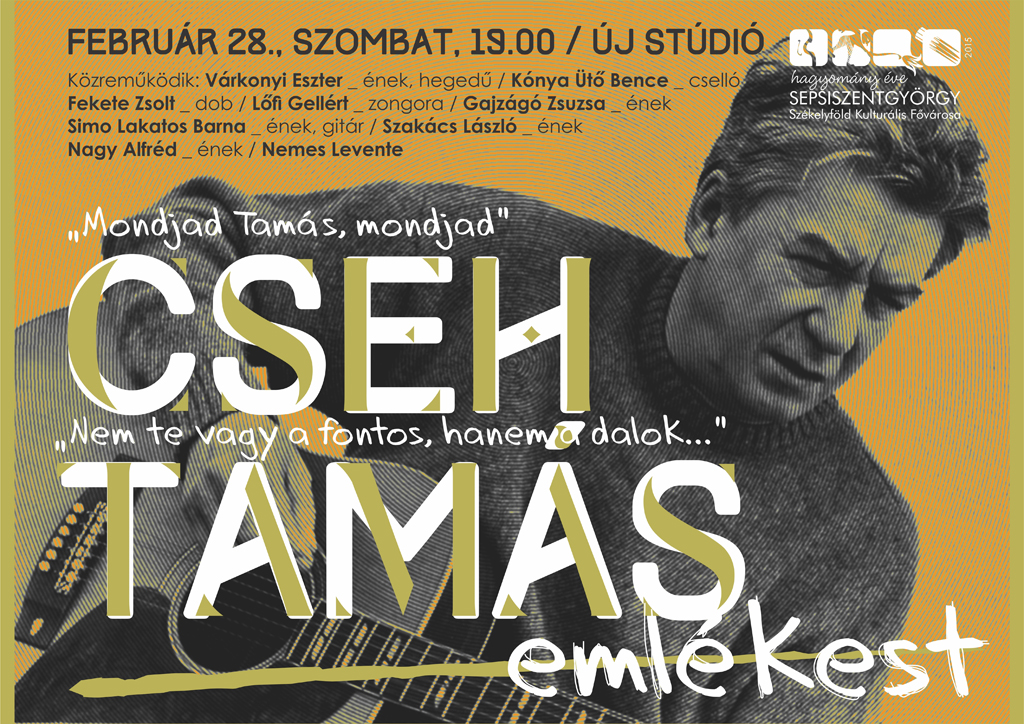Emlékezz, ahogy én emlékezek – Cseh Tamás emlékest Sepsiszentgyörgyön