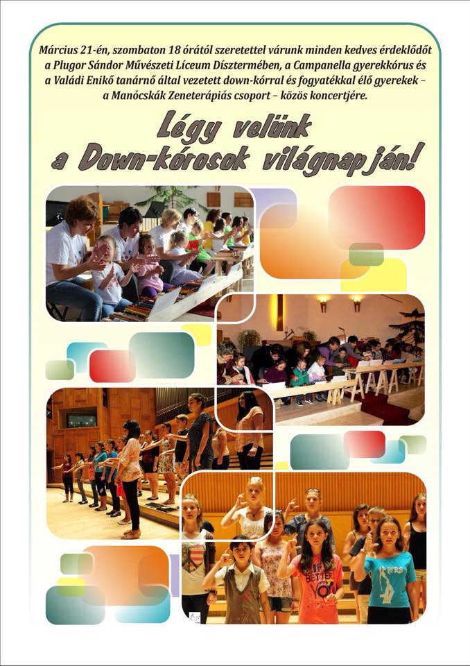 A Down-szindróma világnapi koncert a sepsiszentgyörgyi Plugor Sándor Művészeti Líceumban