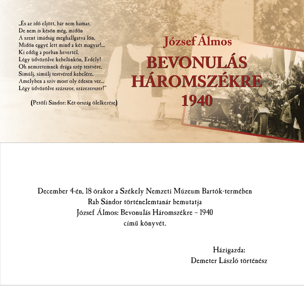 bevonulas Haromszekre Jozsef Almos