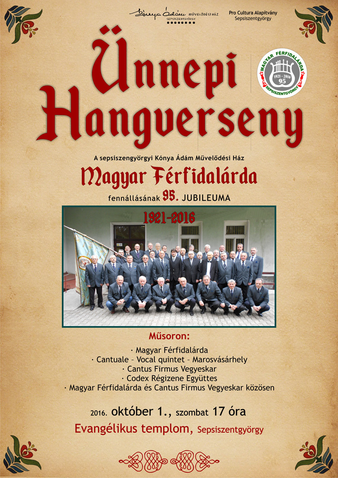 95 éve alakult a Sepsiszentgyörgyi Magyar Férfidalárda