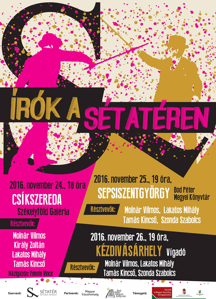 Írók a Sétatéren - irodalmi est a Bod Péter Megyei Könyvtárban