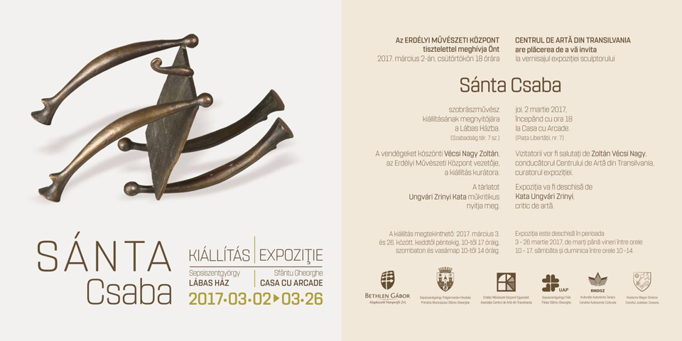 Sánta Csaba szobrászművész kiállítása a sepsiszentgyörgyi Lábas Házban