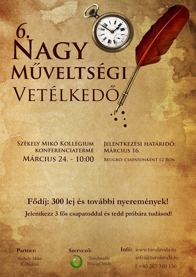 Hatodik Nagy Műveltségi Vetélkedő - felhívás