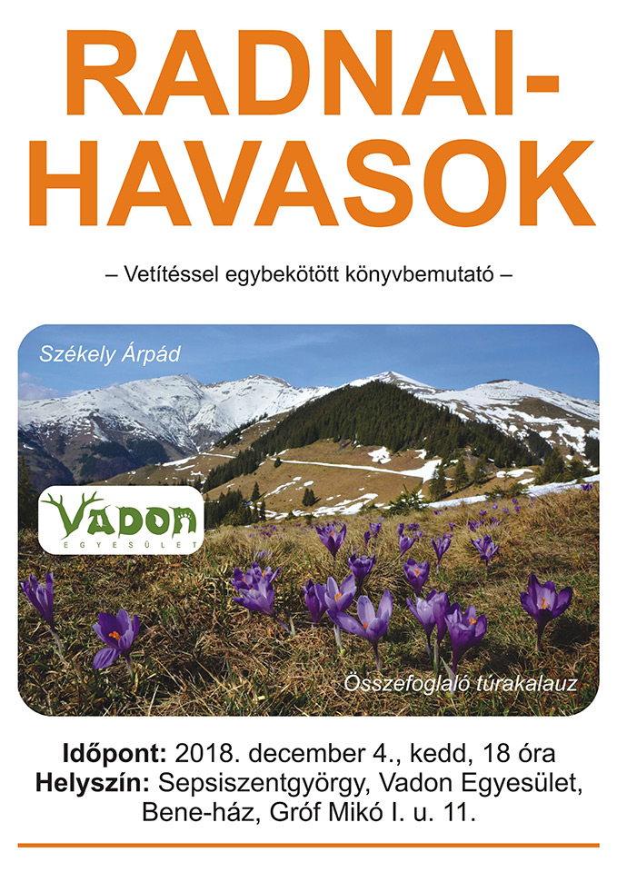 Radnai-havasok – Könyvbemutató és vetítéssel egybekötött előadás