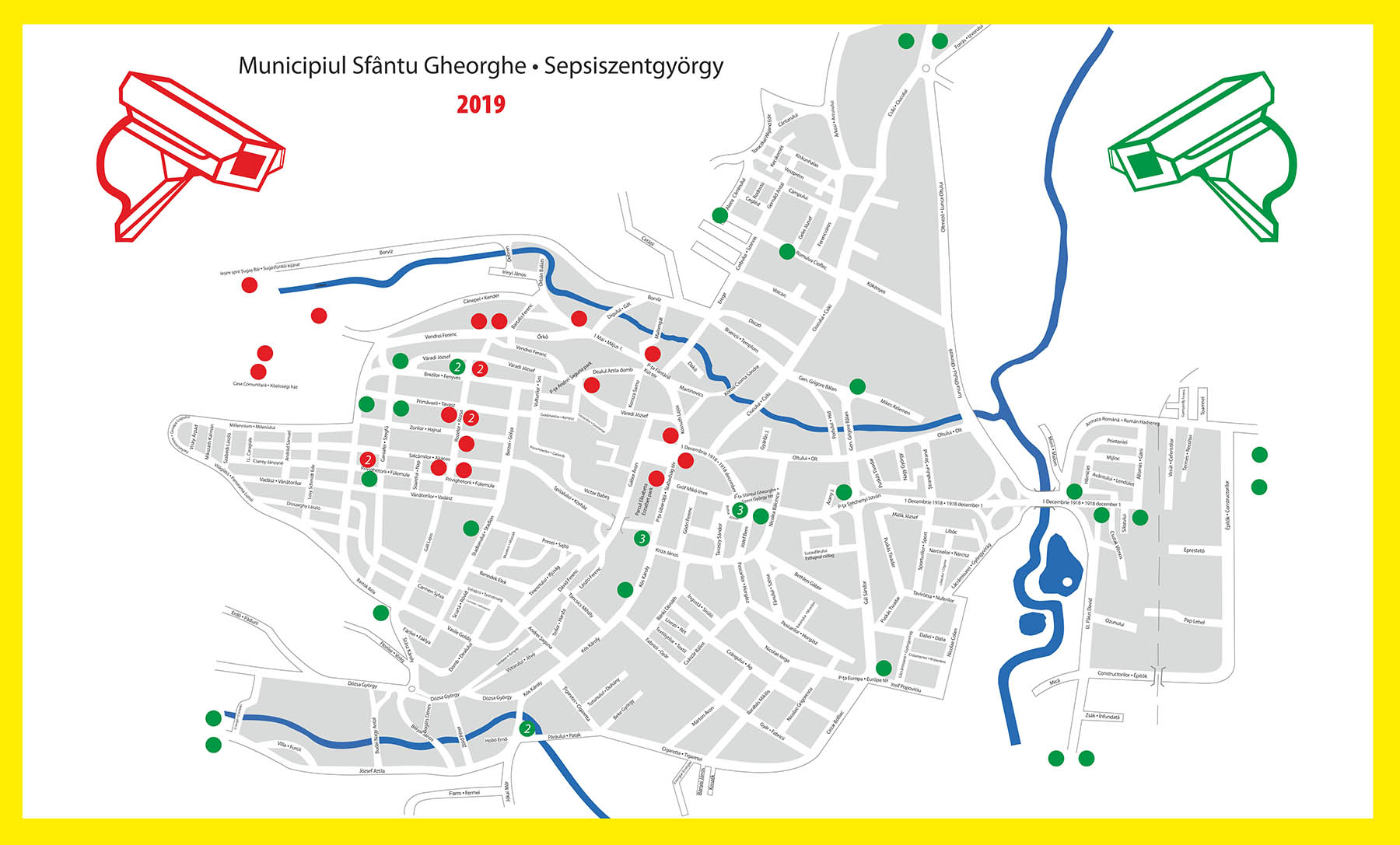 A Helyi Rendőrség 23 új térfigyelő kamerát szerelt fel Sepsiszentgyörgyön