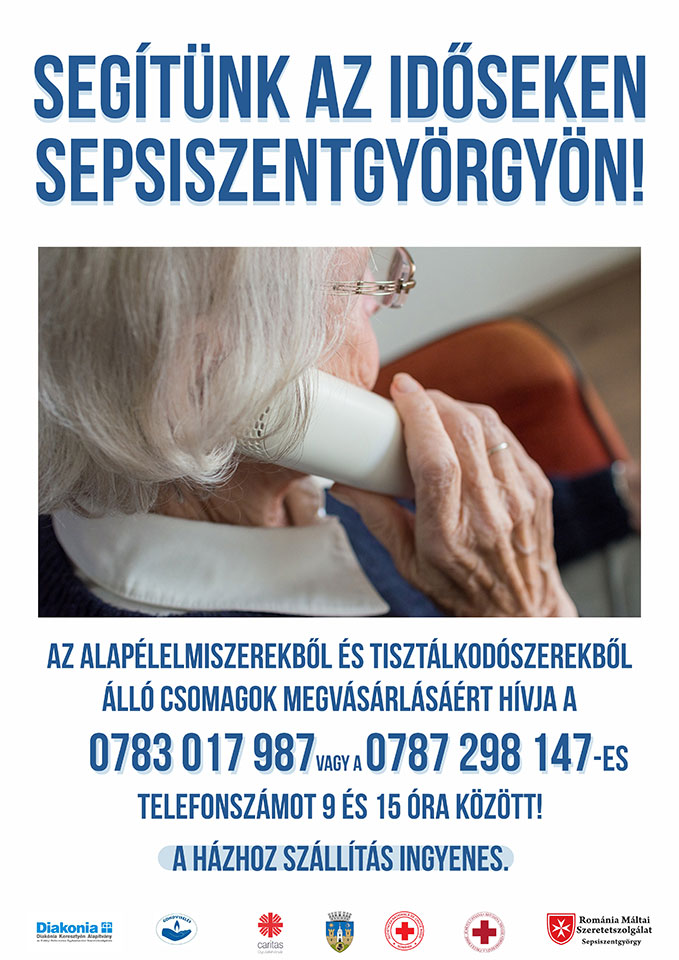 Segítenek az időseken Sepsiszentgyörgyön – Házhoz szállítják az alapélelmiszereket és higiéniai termékeket