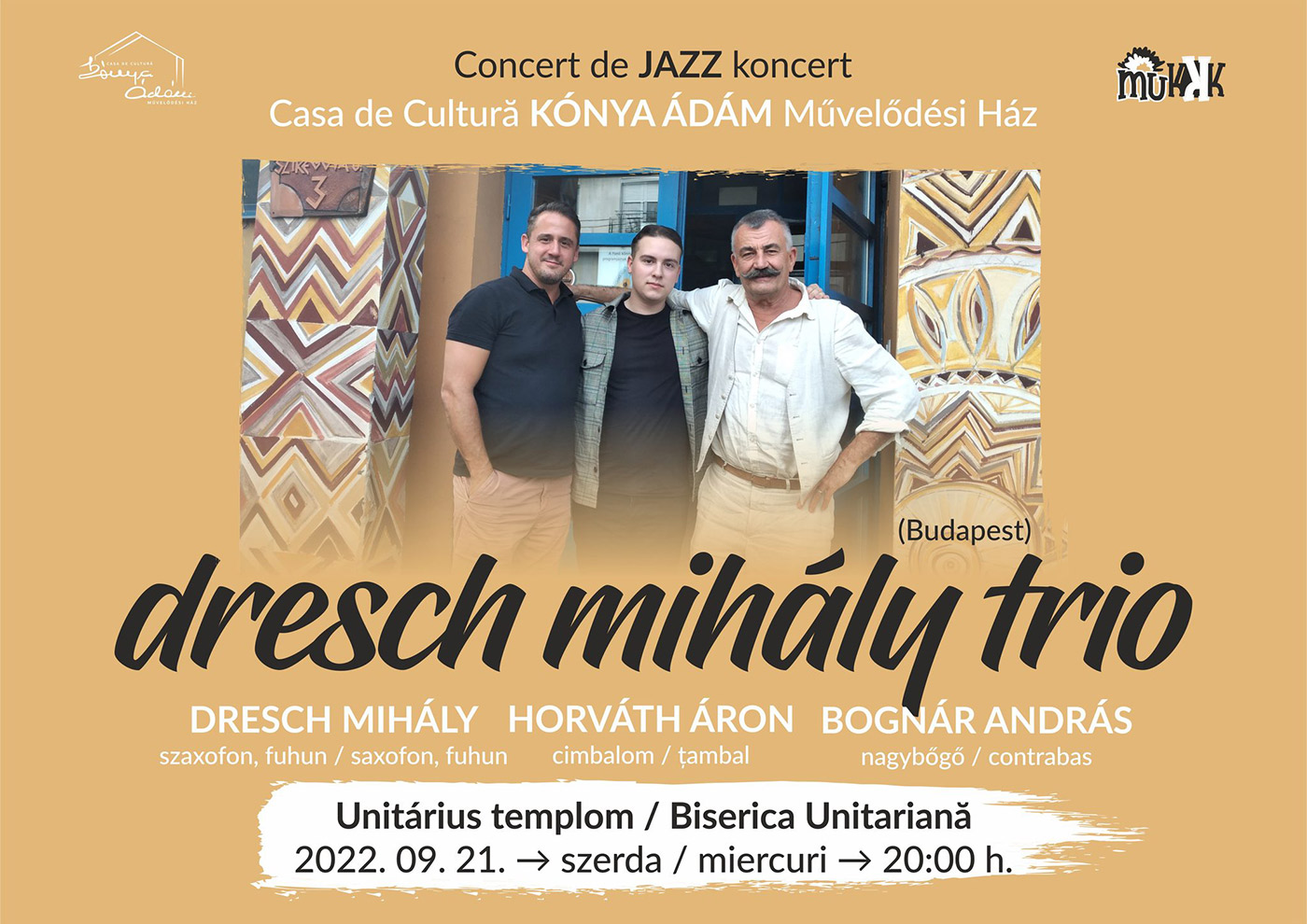 A budapesti Dresch Mihály Trio koncertje Sepsiszentgyörgyön
