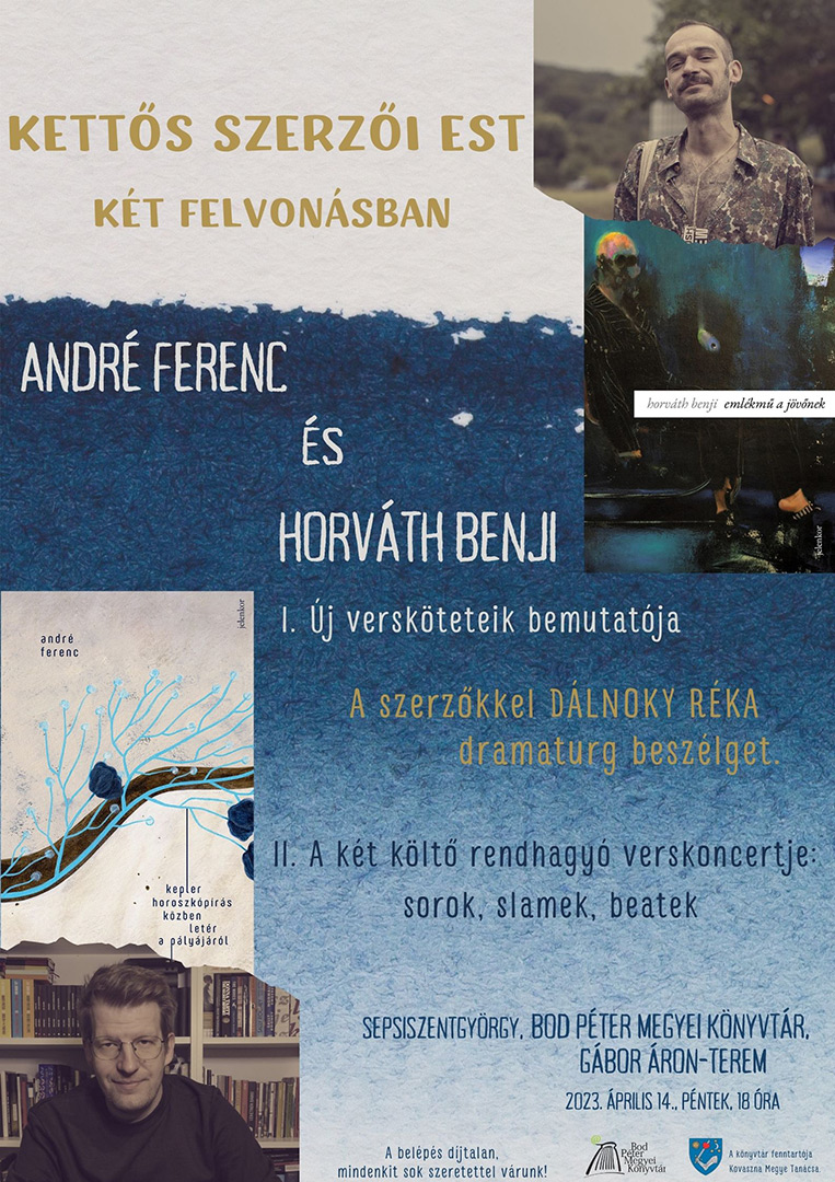 André Ferenc és Horváth Benji szerzői estje a Bod Péter Megyei Könyvtárban