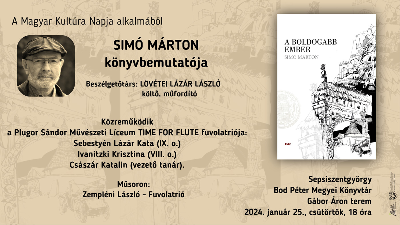 Simó Márton könyvbemutatója a Bod Péter Megyei Könyvtárban