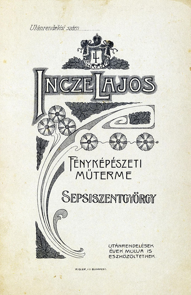 Incze Lajos napfényműterme (Utánrendelési lap)