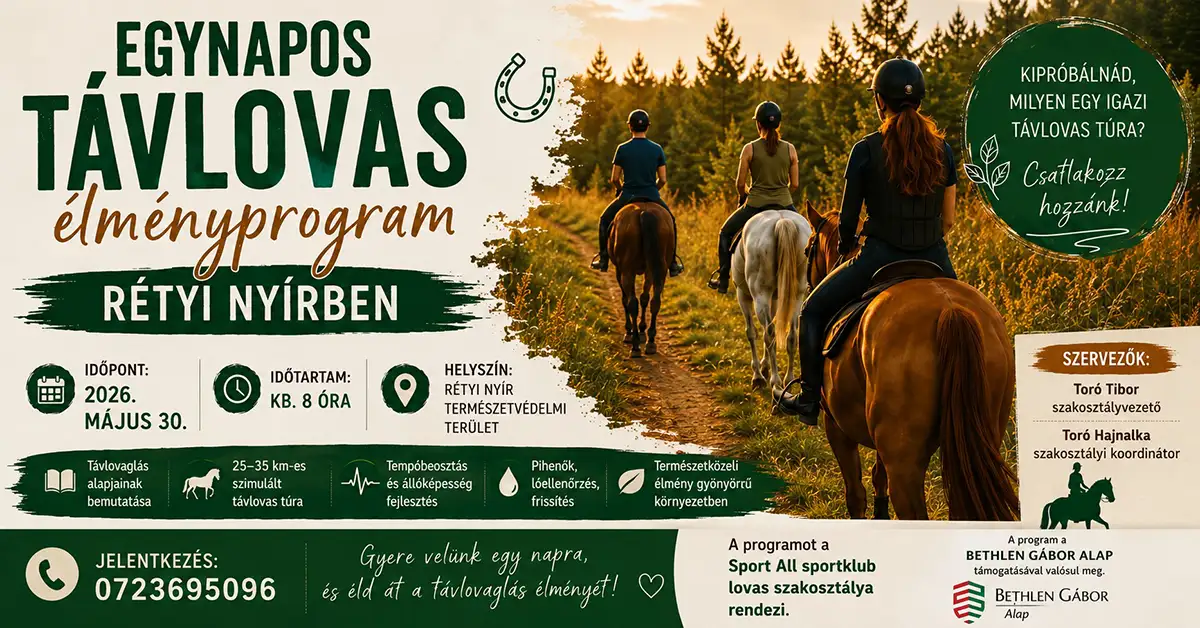 Távlovas élményprogram a Rétyi Nyírben | 2026